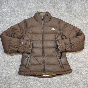 The North Face Down Jacket Womens Small Brown 700 Puffer Full Zip Outdoor Warm
